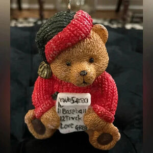 Vintage Christmas Large Teddy Bear Candle 90s Cottagecore Country Decor Holidays